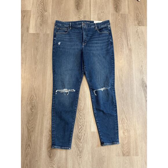 NWT American Eagle Luxe Stretch Dark Rich Indigo High-Rise Jegging Size 18L - Picture 1 of 5